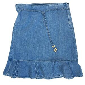 Kekit Jeans Ruffle Hem Denim Skirt Medium Wash Size 12